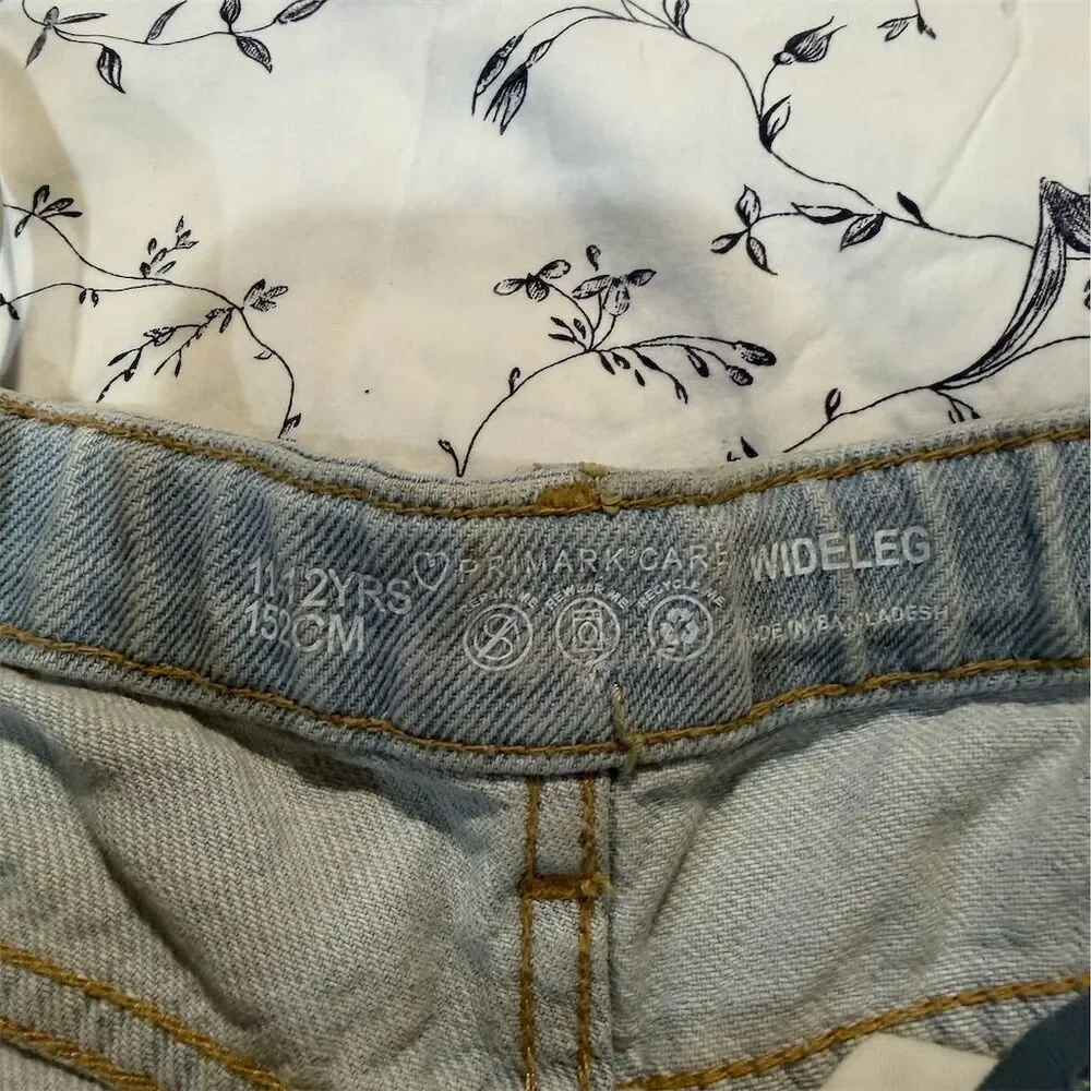 Primark care Kids Wide-Leg Jeans Blue Size 11 Casual Unisex - Picture 3 of 8